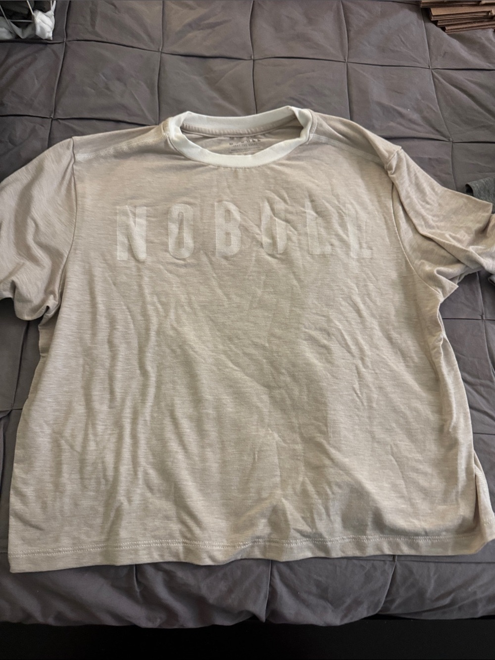 NOBULL Light Beige Short Sleeve Crewneck Tee